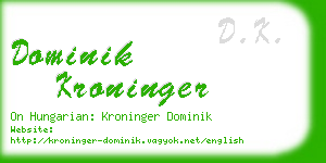 dominik kroninger business card